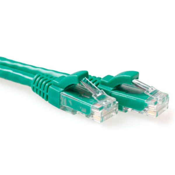 ACT Groene 0,25 meter UTP CAT6A patchkabel snagless met RJ45 connectoren