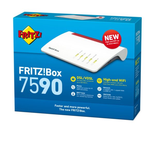 FRITZ! Box 7590 draadloze router Gigabit Ethernet Dual-band (2.4 GHz / 5 GHz) 3G 4G Wit - Image 4